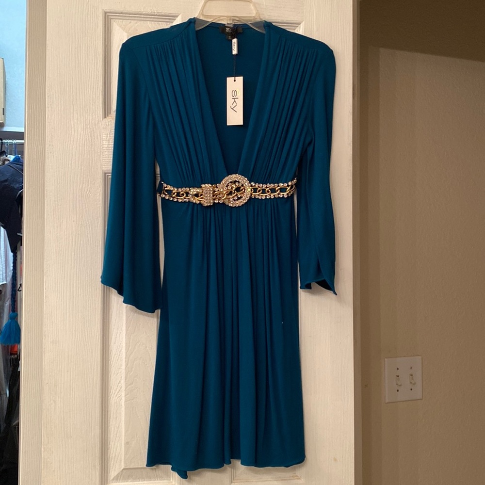 NWT SKY dress with jeweled belt attached. Great for you or a ๐ gift! - Picture 1 of 8